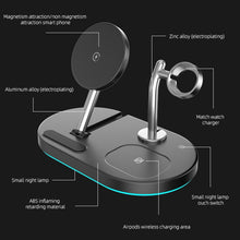 S20 4 in 1 15W Multifunctional Magnetic Wireless Charger with Night Light & Holder for Mobile Phones / AirPods(White)