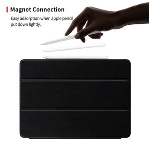 Horizontal Flip Ultra-thin Double-sided Clip Magnetic PU Leather Case for iPad Pro 12.9 inch (2018), with Three-folding Holder & Sleep / Wake-up Function(Black)