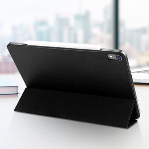 Horizontal Flip Ultra-thin Double-sided Clip Magnetic PU Leather Case for iPad Pro 12.9 inch (2018), with Three-folding Holder & Sleep / Wake-up Function(Black)