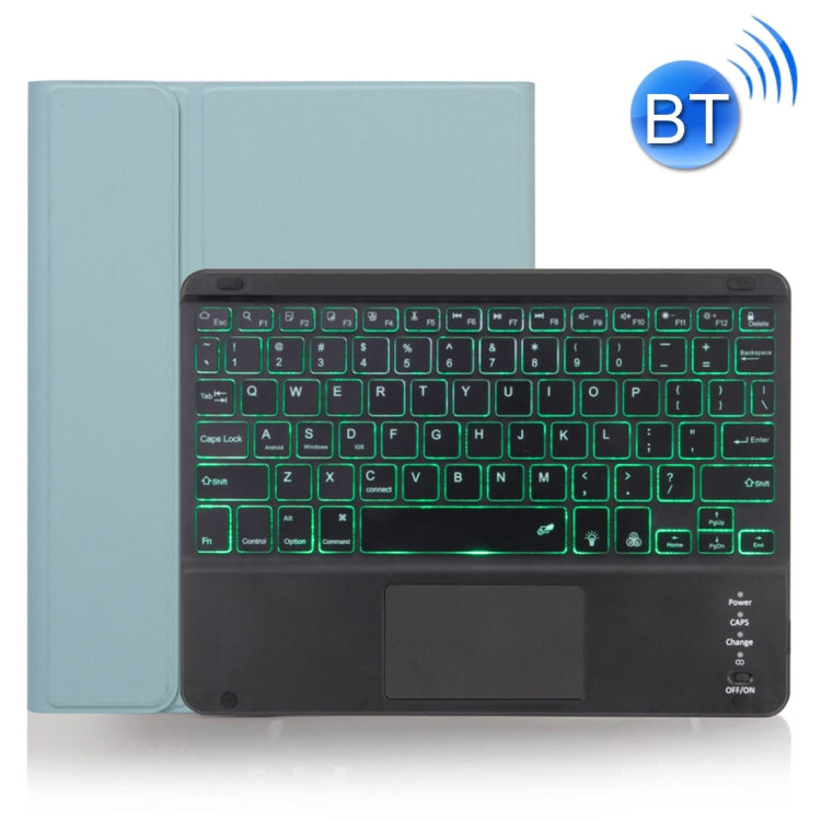 X-11BCS Skin Plain Texture Detachable Bluetooth Keyboard Tablet Case for iPad Pro 11 inch 2020 / 2018, with Touchpad & Pen Slot & Backlight (Green)