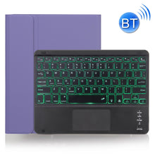 X-11BCS Skin Plain Texture Detachable Bluetooth Keyboard Tablet Case for iPad Pro 11 inch 2020 / 2018, with Touchpad & Pen Slot & Backlight (Light Purple)