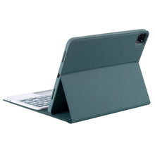 YT11B-A Detachable Candy Color Bluetooth Keyboard Leather Tablet Case with Touch Pad & Pen Slot & Holder for iPad Pro 11 inch 2021 (Dark Green)