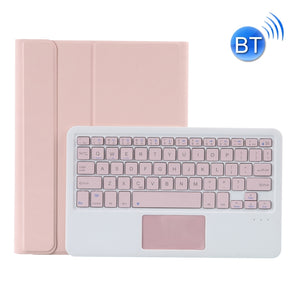 YT11B-A Detachable Candy Color Bluetooth Keyboard Leather Tablet Case with Touch Pad & Pen Slot & Holder for iPad Pro 11 inch 2021 (Pink)