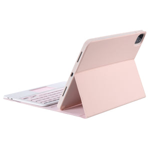 YT11B-A Detachable Candy Color Bluetooth Keyboard Leather Tablet Case with Touch Pad & Pen Slot & Holder for iPad Pro 11 inch 2021 (Pink)