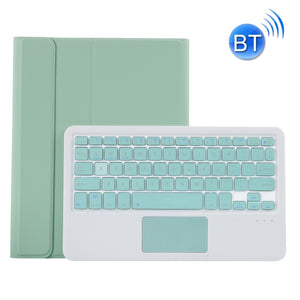 YT11B-A Detachable Candy Color Bluetooth Keyboard Leather Tablet Case with Touch Pad & Pen Slot & Holder for iPad Pro 11 inch 2021 (Light Green)