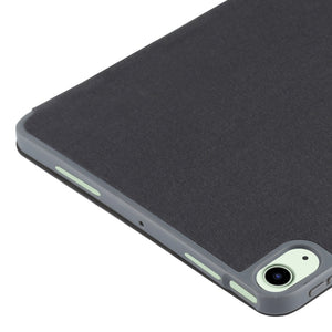 Mutural YASHI Series TPU + PU Cloth Pattern Texture Horizontal Flip Leather Case with Three-folding Holder & Pen Slot & Wake-up / Sleep Function For iPad Air 2022 / 2020 10.9(Black)