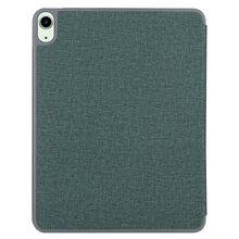 Mutural YASHI Series TPU + PU Cloth Pattern Texture Horizontal Flip Leather Case with Three-folding Holder & Pen Slot & Wake-up / Sleep Function For iPad Air 2022 / 2020 10.9(Green)