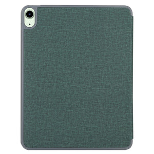Mutural YASHI Series TPU + PU Cloth Pattern Texture Horizontal Flip Leather Case with Three-folding Holder & Pen Slot & Wake-up / Sleep Function For iPad Air 2022 / 2020 10.9(Green)