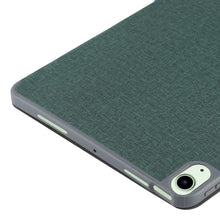 Mutural YASHI Series TPU + PU Cloth Pattern Texture Horizontal Flip Leather Case with Three-folding Holder & Pen Slot & Wake-up / Sleep Function For iPad Air 2022 / 2020 10.9(Green)