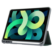 Mutural YASHI Series TPU + PU Cloth Pattern Texture Horizontal Flip Leather Case with Three-folding Holder & Pen Slot & Wake-up / Sleep Function For iPad Air 2022 / 2020 10.9(Green)