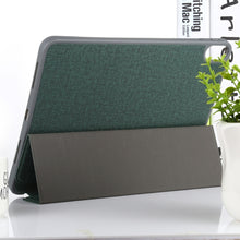 Mutural YASHI Series TPU + PU Cloth Pattern Texture Horizontal Flip Leather Case with Three-folding Holder & Pen Slot & Wake-up / Sleep Function For iPad Air 2022 / 2020 10.9(Green)