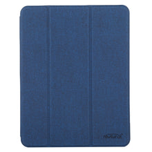 Mutural YASHI Series TPU + PU Cloth Pattern Texture Horizontal Flip Leather Case with Three-folding Holder & Pen Slot & Wake-up / Sleep Function For iPad Air 2022 / 2020 10.9(Blue)