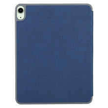Mutural YASHI Series TPU + PU Cloth Pattern Texture Horizontal Flip Leather Case with Three-folding Holder & Pen Slot & Wake-up / Sleep Function For iPad Air 2022 / 2020 10.9(Blue)