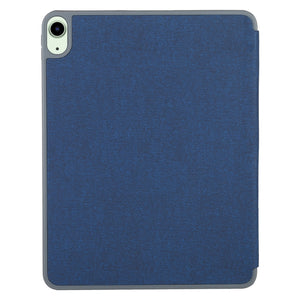 Mutural YASHI Series TPU + PU Cloth Pattern Texture Horizontal Flip Leather Case with Three-folding Holder & Pen Slot & Wake-up / Sleep Function For iPad Air 2022 / 2020 10.9(Blue)