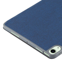 Mutural YASHI Series TPU + PU Cloth Pattern Texture Horizontal Flip Leather Case with Three-folding Holder & Pen Slot & Wake-up / Sleep Function For iPad Air 2022 / 2020 10.9(Blue)