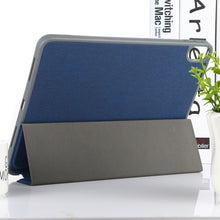 Mutural YASHI Series TPU + PU Cloth Pattern Texture Horizontal Flip Leather Case with Three-folding Holder & Pen Slot & Wake-up / Sleep Function For iPad Air 2022 / 2020 10.9(Blue)