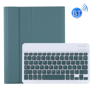 C-11B Detachable Candy Color Bluetooth Keyboard Leather Tablet Case with Pen Slot & Holder for iPad Pro 11 inch 2021 (Dark Green)