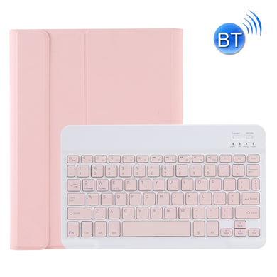 C-11B Detachable Candy Color Bluetooth Keyboard Leather Tablet Case with Pen Slot & Holder for iPad Pro 11 inch 2021 (Pink)