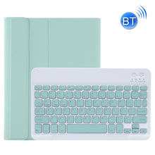 C-11B Detachable Candy Color Bluetooth Keyboard Leather Tablet Case with Pen Slot & Holder for iPad Pro 11 inch 2021 (Light Green)