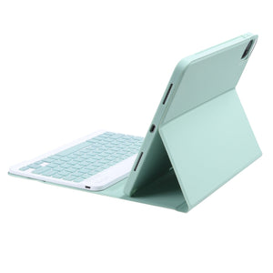 C-11B Detachable Candy Color Bluetooth Keyboard Leather Tablet Case with Pen Slot & Holder for iPad Pro 11 inch 2021 (Light Green)