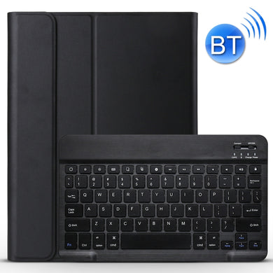 Detachable Bluetooth Keyboard + Brushed Texture Horizontal Flip Leather Tablet Case with Holder for iPad Pro 11 inch (2018)(Black)