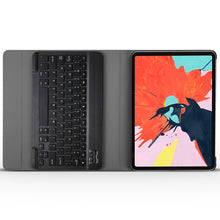Detachable Bluetooth Keyboard + Brushed Texture Horizontal Flip Leather Tablet Case with Holder for iPad Pro 11 inch (2018)(Black)