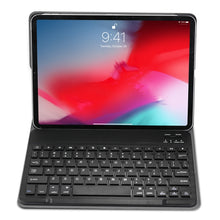 Detachable Bluetooth Keyboard + Brushed Texture Horizontal Flip Leather Tablet Case with Holder for iPad Pro 11 inch (2018)(Black)