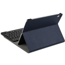 Detachable Bluetooth Keyboard + Brushed Texture Horizontal Flip Leather Tablet Case with Holder for iPad Pro 11 inch (2018)(Dark Blue)