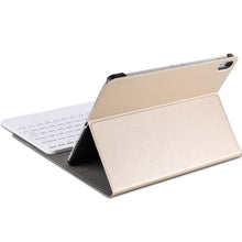 Detachable Bluetooth Keyboard + Brushed Texture Horizontal Flip Leather Tablet Case with Holder for iPad Pro 11 inch (2018)(Gold)