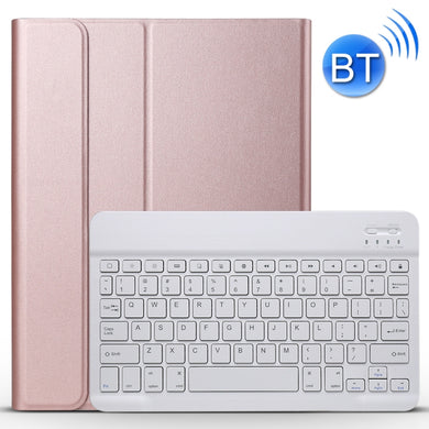 Detachable Bluetooth Keyboard + Brushed Texture Horizontal Flip Leather Tablet Case with Holder for iPad Pro 11 inch (2018)(Rose Gold)