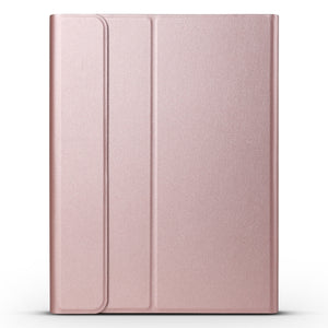 Detachable Bluetooth Keyboard + Brushed Texture Horizontal Flip Leather Tablet Case with Holder for iPad Pro 11 inch (2018)(Rose Gold)