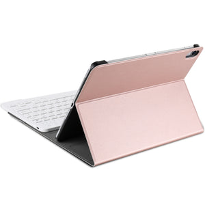 Detachable Bluetooth Keyboard + Brushed Texture Horizontal Flip Leather Tablet Case with Holder for iPad Pro 11 inch (2018)(Rose Gold)