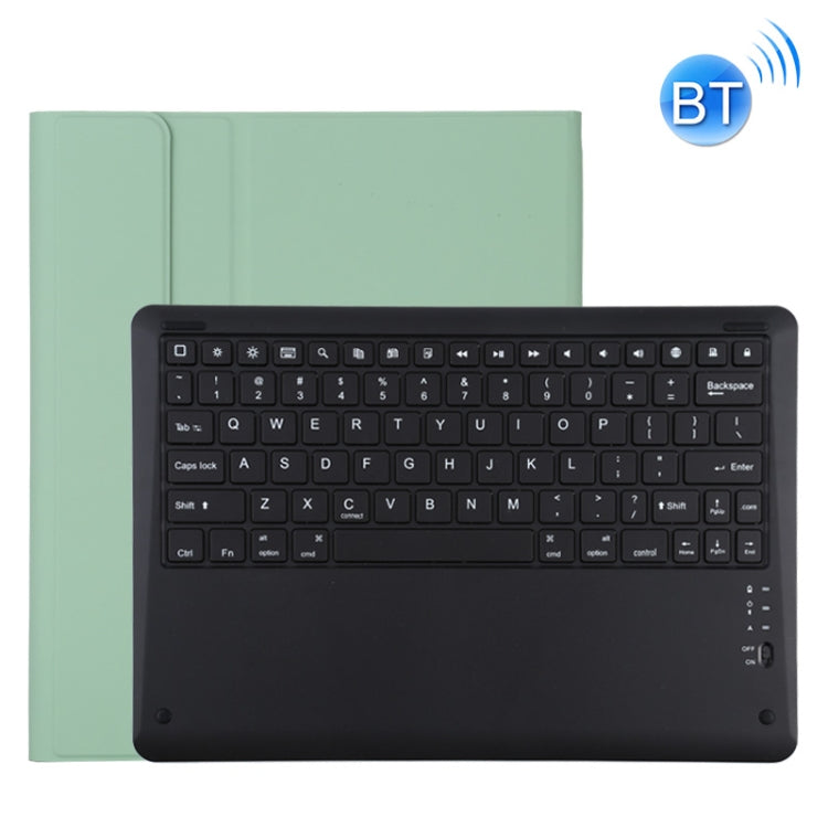 T129 Detachable Bluetooth Black Keyboard Microfiber Leather Tablet Case for iPad Pro 12.9 inch (2020), with Holder (Green)