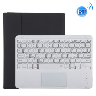 TG11BC Detachable Bluetooth White Keyboard Microfiber Leather Tablet Case for iPad Pro 11 inch (2020), with Touchpad & Pen Slot & Holder (Black)