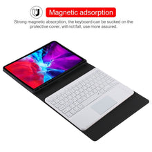 TG11BC Detachable Bluetooth White Keyboard Microfiber Leather Tablet Case for iPad Pro 11 inch (2020), with Touchpad & Pen Slot & Holder (Black)