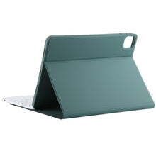 TG11BC Detachable Bluetooth White Keyboard Microfiber Leather Tablet Case for iPad Pro 11 inch (2020), with Touchpad & Pen Slot & Holder (Dark Green)