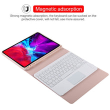 TG11BC Detachable Bluetooth White Keyboard Microfiber Leather Tablet Case for iPad Pro 11 inch (2020), with Touchpad & Pen Slot & Holder (Pink)