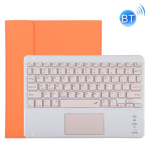 TG11BC Detachable Bluetooth Pink Keyboard Microfiber Leather Tablet Case for iPad Pro 11 inch (2020), with Touchpad & Pen Slot & Holder (Orange)