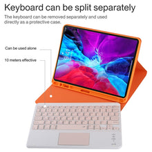 TG11BC Detachable Bluetooth Pink Keyboard Microfiber Leather Tablet Case for iPad Pro 11 inch (2020), with Touchpad & Pen Slot & Holder (Orange)