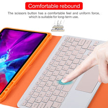 TG11BC Detachable Bluetooth Pink Keyboard Microfiber Leather Tablet Case for iPad Pro 11 inch (2020), with Touchpad & Pen Slot & Holder (Orange)