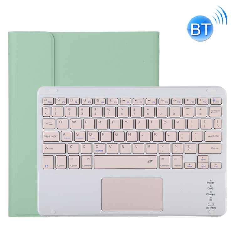 TG11BC Detachable Bluetooth Pink Keyboard Microfiber Leather Tablet Case for iPad Pro 11 inch (2020), with Touchpad & Pen Slot & Holder (Green)