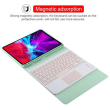 TG11BC Detachable Bluetooth Pink Keyboard Microfiber Leather Tablet Case for iPad Pro 11 inch (2020), with Touchpad & Pen Slot & Holder (Green)