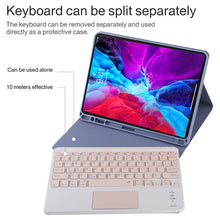 TG11BC Detachable Bluetooth Pink Keyboard Microfiber Leather Tablet Case for iPad Pro 11 inch (2020), with Touchpad & Pen Slot & Holder (Purple)