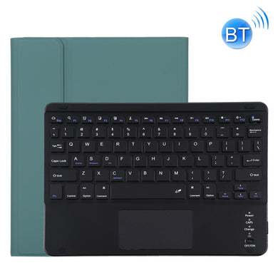 TG11BC Detachable Bluetooth Black Keyboard Microfiber Leather Tablet Case for iPad Pro 11 inch (2020), with Touchpad & Pen Slot & Holder (Dark Green)