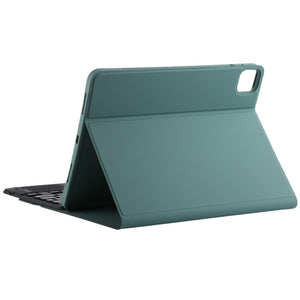 TG11BC Detachable Bluetooth Black Keyboard Microfiber Leather Tablet Case for iPad Pro 11 inch (2020), with Touchpad & Pen Slot & Holder (Dark Green)