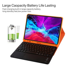 TG11BC Detachable Bluetooth Black Keyboard Microfiber Leather Tablet Case for iPad Pro 11 inch (2020), with Touchpad & Pen Slot & Holder (Orange)