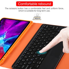 TG11BC Detachable Bluetooth Black Keyboard Microfiber Leather Tablet Case for iPad Pro 11 inch (2020), with Touchpad & Pen Slot & Holder (Orange)