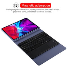 TG11BC Detachable Bluetooth Black Keyboard Microfiber Leather Tablet Case for iPad Pro 11 inch (2020), with Touchpad & Pen Slot & Holder (Purple)