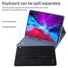 TG11BC Detachable Bluetooth Black Keyboard Microfiber Leather Tablet Case for iPad Pro 11 inch (2020), with Touchpad & Pen Slot & Holder (Purple)