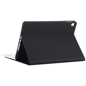 TG-102BCS Detachable Bluetooth White Keyboard + Microfiber Leather Tablet Case for iPad 10.2 inch / iPad Air (2019), with Touch Pad & Backlight & Pen Slot & Holder (Black)